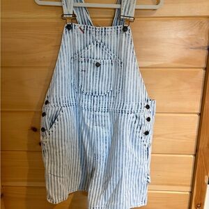 Feharty Striped Denim Short Overalls